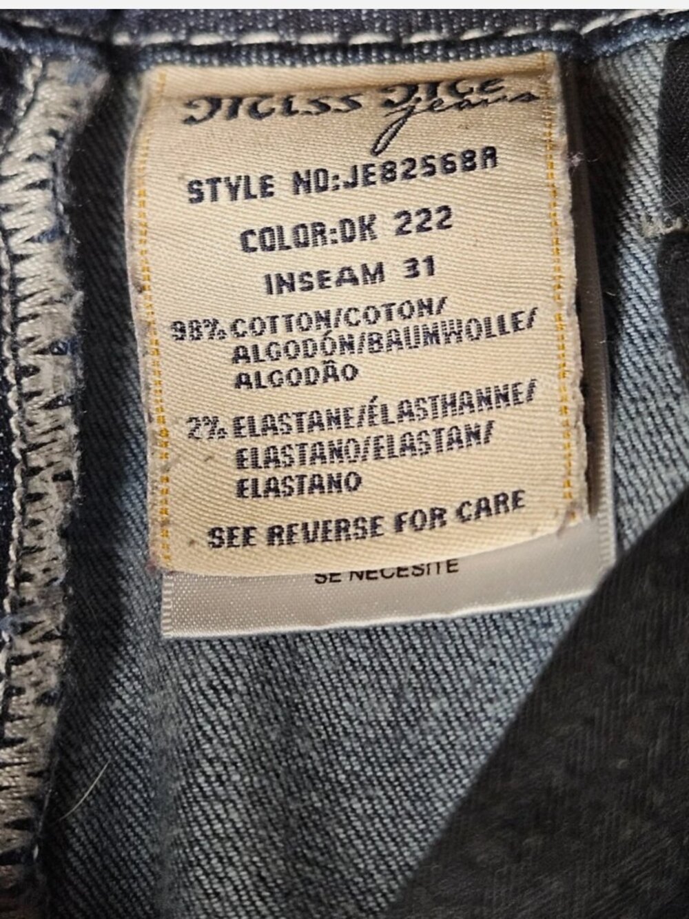 Miss Me Boot Cut Jeans Size 27. Gold Back Tag With Gold & Silver Beading - Picture 6 of 6